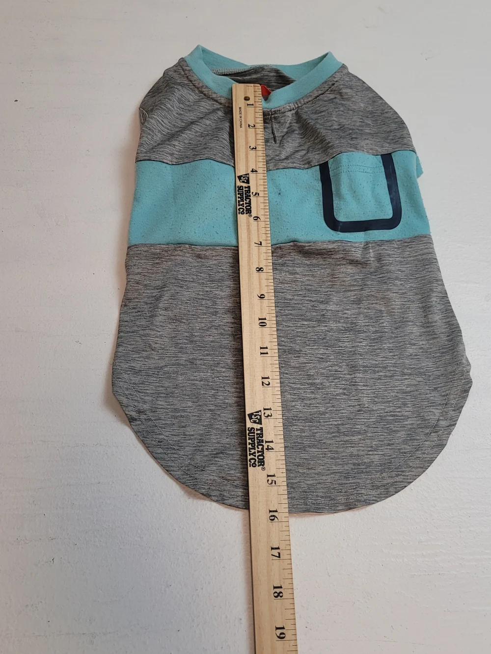 Striped Grey & Aqua Pet Tee